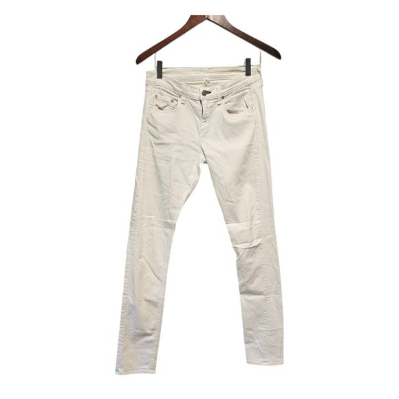 Rag & Bone Jeans White The Dre Skinny Stretch Denim‎ 26 AGED BRIGHT WHITE - Picture 4 of 4